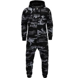 Onesies med attityd - Unisex Jumpsuits med luva camouflage svart