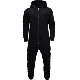 Onesies med attityd - Unisex Jumpsuits med luva helsvart