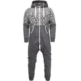 Unisex Vintage onesies - Jumpsuits med luva - grå