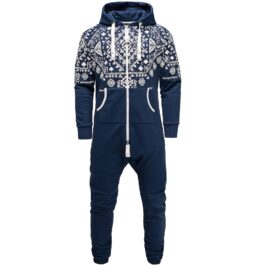 Unisex Vintage onesies - Jumpsuits med luva - mörkblå