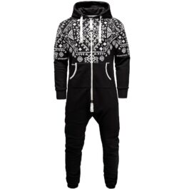 Unisex Vintage onesies - Jumpsuits med luva - svart