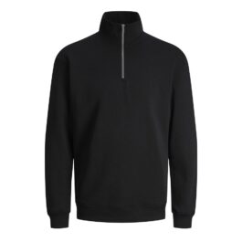 Svart halv zip herrtröja jack and jones