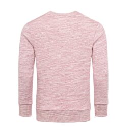 Vinröd melange herrtröja - Sweatshirt bakifrån