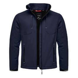 Mörkblå softshelljacka Herr med hög krage