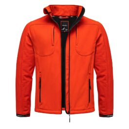 Röd Softshelljacka med hög krage - herrjacka