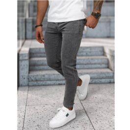 Grafitgrå slim fit herrjeans framifrån