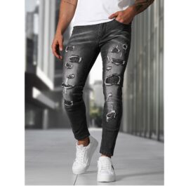 Herrjeans slim fit svarta jeans