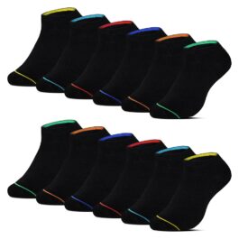 12 par svarta ankelstrumpor