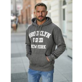 Grå Brooklyn huvtröja herr