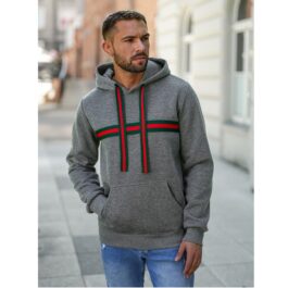 Grå sportig herrtröja med luva