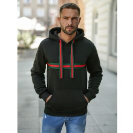 Sportig svart herrtröja med luva