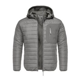 Grå herrjacka med luva från Amaci & Sons