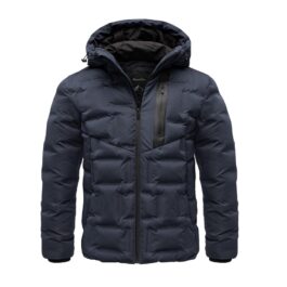 Mörkblå quiltad vinterjacka för herr