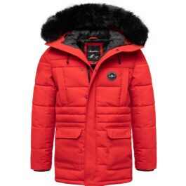 Röd parkas vinterjacka Herr